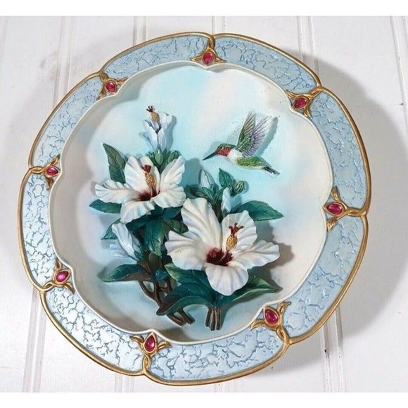 Bradford Exchange Lena Liu Morning Jewels Rose Colored Dawn Hummindbird … - Picture 5 of 7